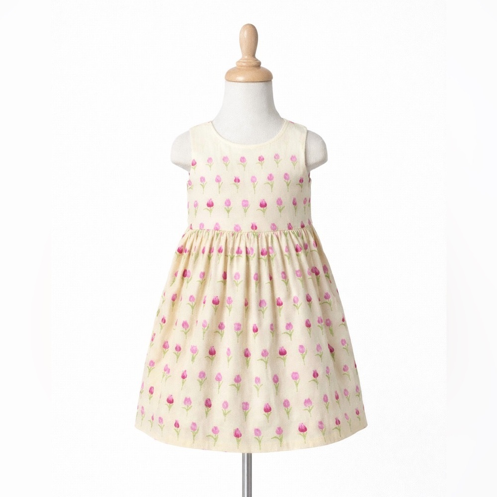 Plum pudding tulip  Print  Girls Size 3T  Vintage Cute  ‎ Dress